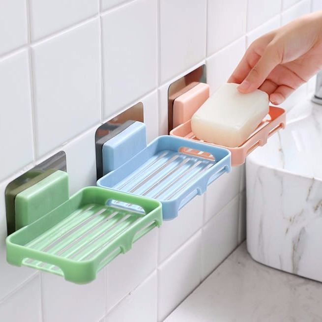 Soap Box Soap Bathroom Toilet Box Rack Soap Wall Hanging Soap Rack No Punch Suction Cup Drain Soap Box 2 Yuan Store Goods details Picture
