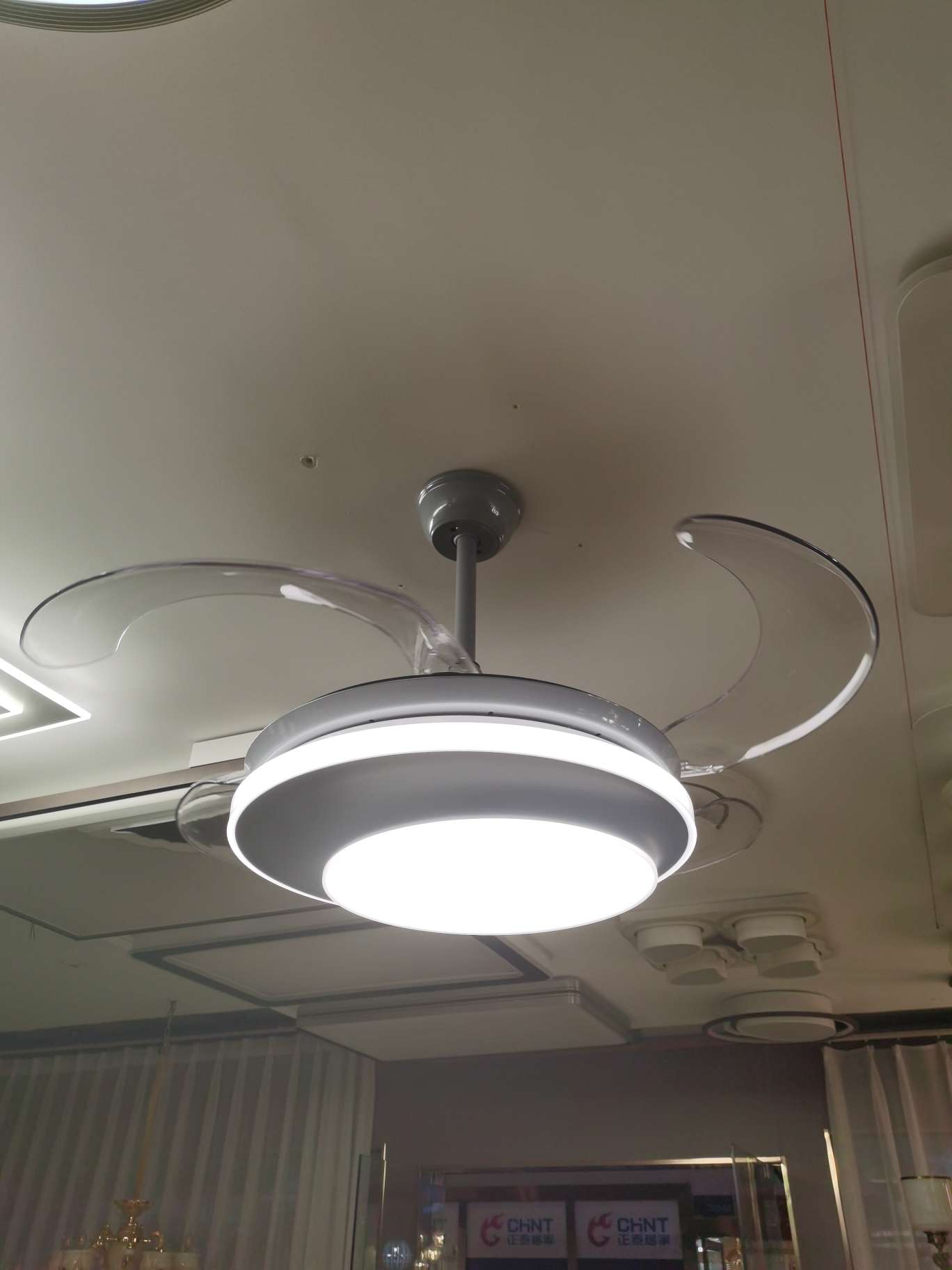 Ceiling fan lamp - blue-gray ceiling fan lamp integrated, space-saving, cool, adjustable lighting ceiling fan lamp detail image 3