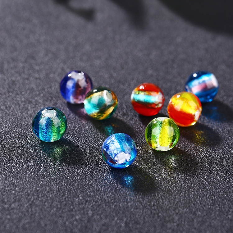 Doble color dazzle silver foil borrado bead 12mm diy borrado redondo bead broad accesorios accesorios fabricantes