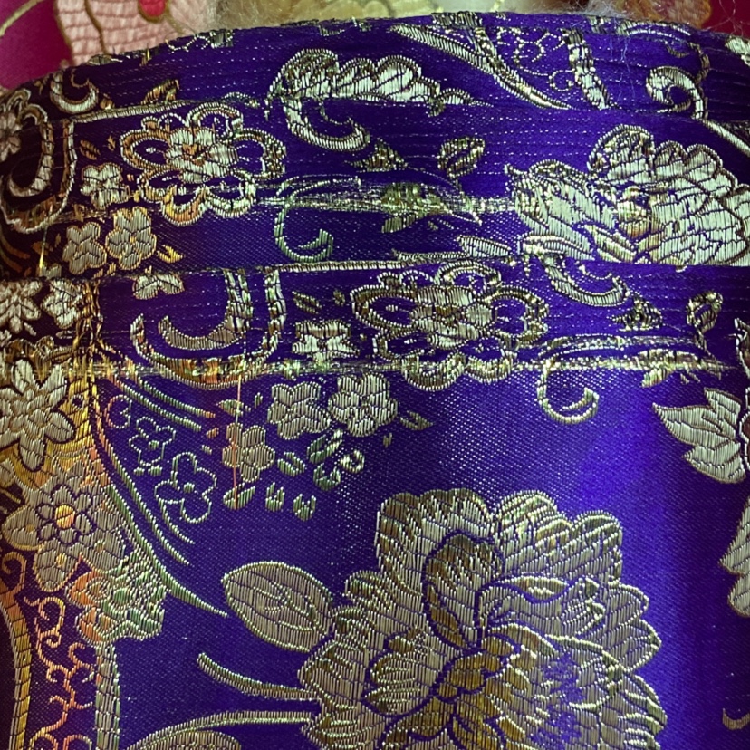 Purple fine leather brocade fabric craft decorative items, gift packaging fabric and clothing Specification image