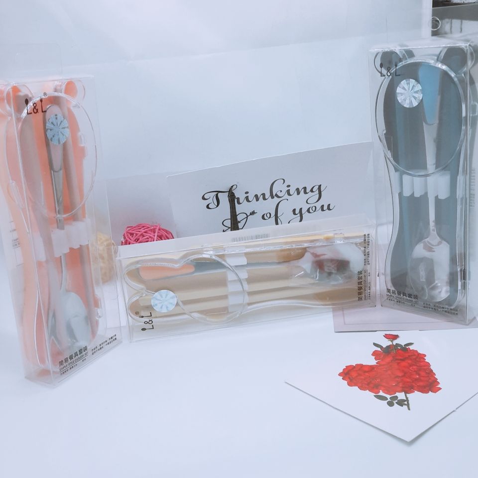Wholesale custom quality simple round spoon chopsticks tableware full figure