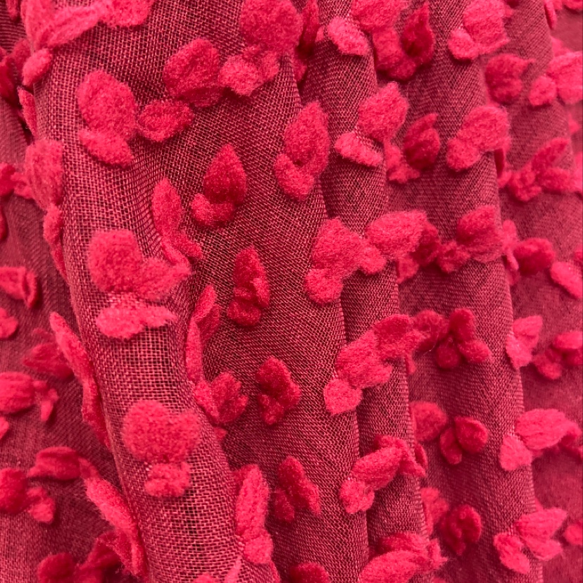 Nacional de la marea rojo de imitación de cáñamo pequeña bola de pelo tela decorativa artesanía ropa accesorios tela de tela Specification image