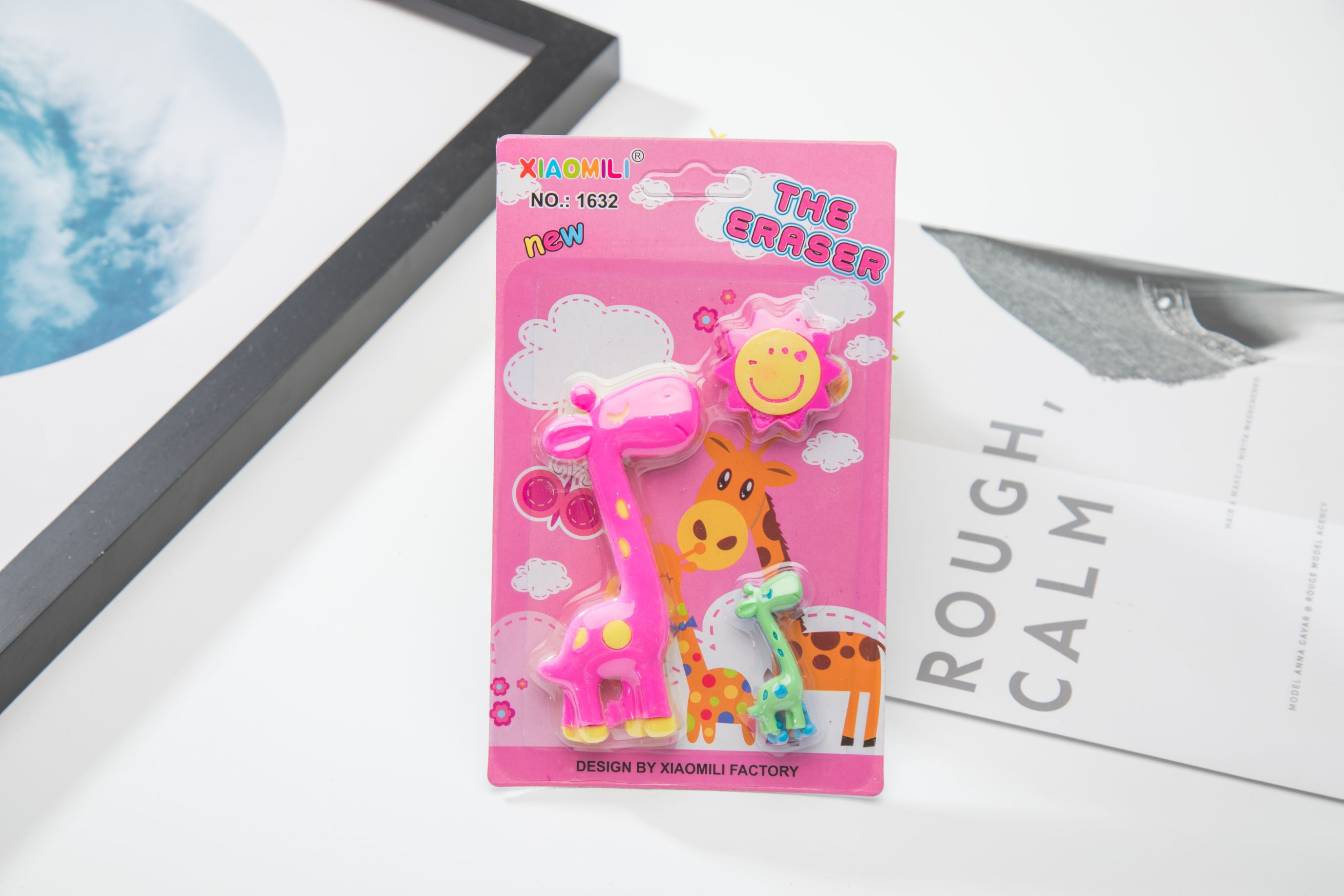 可爱长颈鹿拼装动物橡皮详情图1