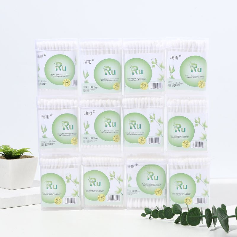 无菌棒棉球清洁棉花棒化妆卫生 现货批发 双头木棒棉签 厂家直销详情图1