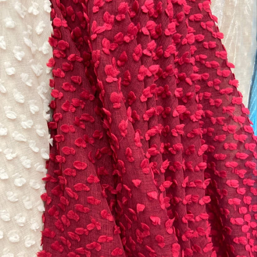 Nacional de la marea rojo de imitación de cáñamo pequeña bola de pelo tela decorativa artesanía ropa accesorios tela de tela