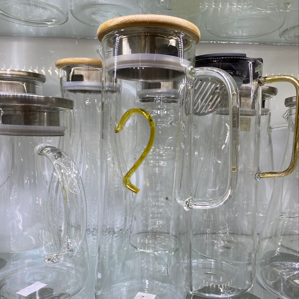 创意北欧风耐热玻璃冷水壶 家用大容量加厚玻璃凉水壶果汁壶扎壶 各种容量