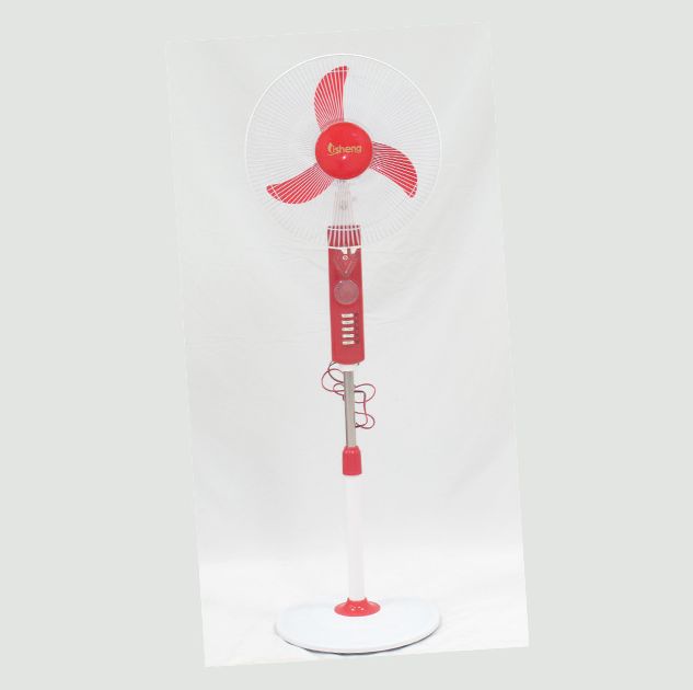 Solar DC floor fan 16 inch fan 12 volt with LED lamp charging fan Item Picture