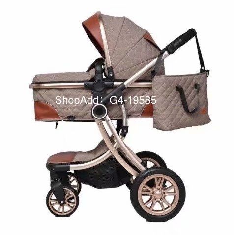 2020新款高景观推车婴儿车铝合金车架带妈咪包详情图1