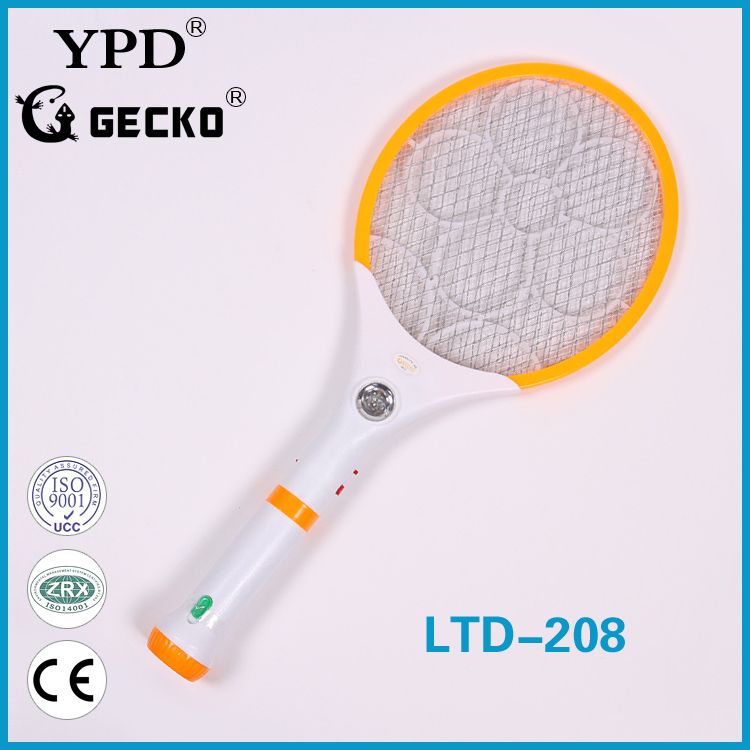 厂家直销GECKO品牌LTD-208带LED手电筒式可拆卸充电电蚊拍详情1