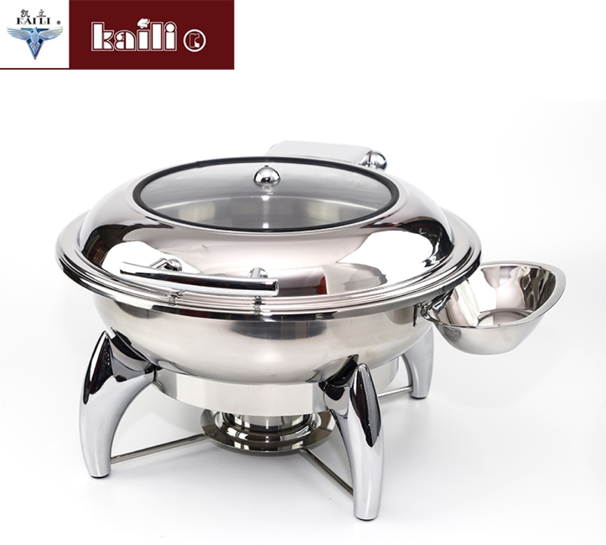 High-end stainless steel hydraulic circular visual buffet furnace Buffet hotel dedicated thumbnail