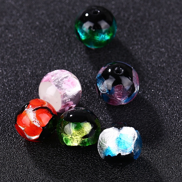 Japonés color dot borrado bead split bead dazzling color foil bead diy accesorios accesorios fabricante personalizado al por mayor