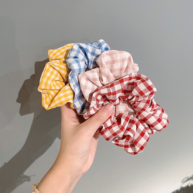 Fat intestine hair circle Korean version of large intestine hair circle Instagram Japan And South Korea simple 2020 summer student hair band cute thumbnail