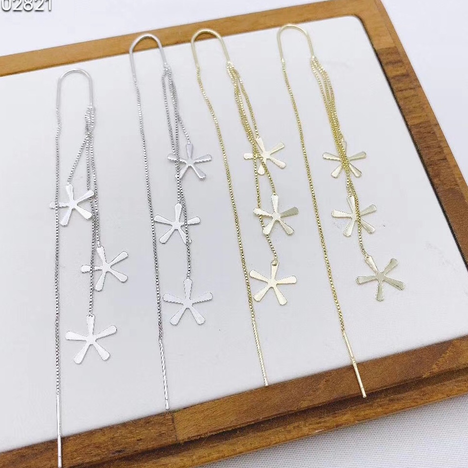 Long, slim, fringed, female, round face earrings with Korean style. Web celebrity, 2020 thumbnail