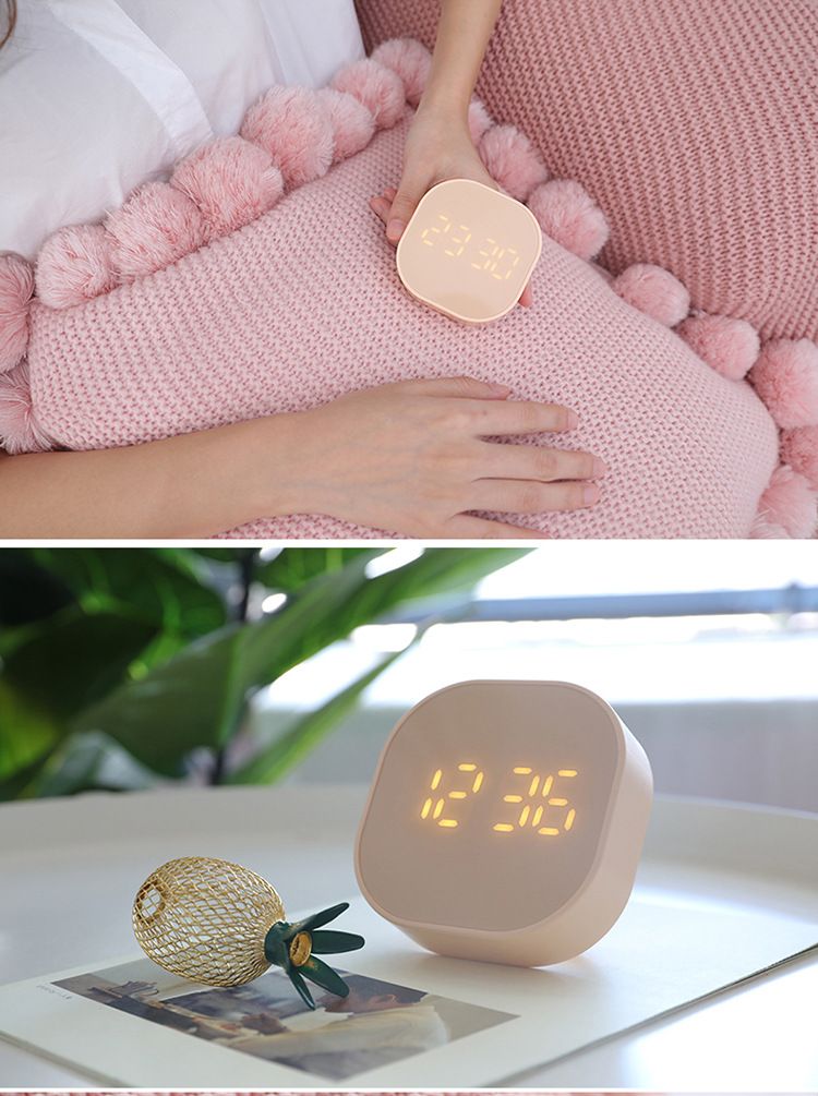 欧式创意定时智能小闹钟方块迷你卡通简约数字时钟床头夜光电子钟详情图15