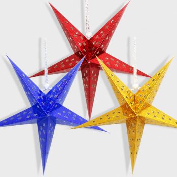 Christmas decorations pendant five-pointed star lamp shade hanging ornaments scene layout kindergarten shopping ceiling decoration thumbnail