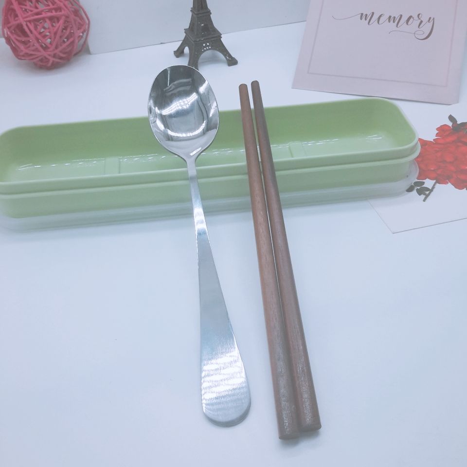 Wholesale custom quality simple wooden chopsticks two-piece tableware set Specification drawing