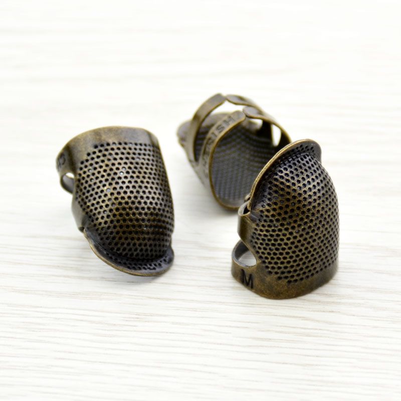 古铜色可调节顶针戒指手工防滑刺绣抵戒复古压针器针箍 指套详情图2