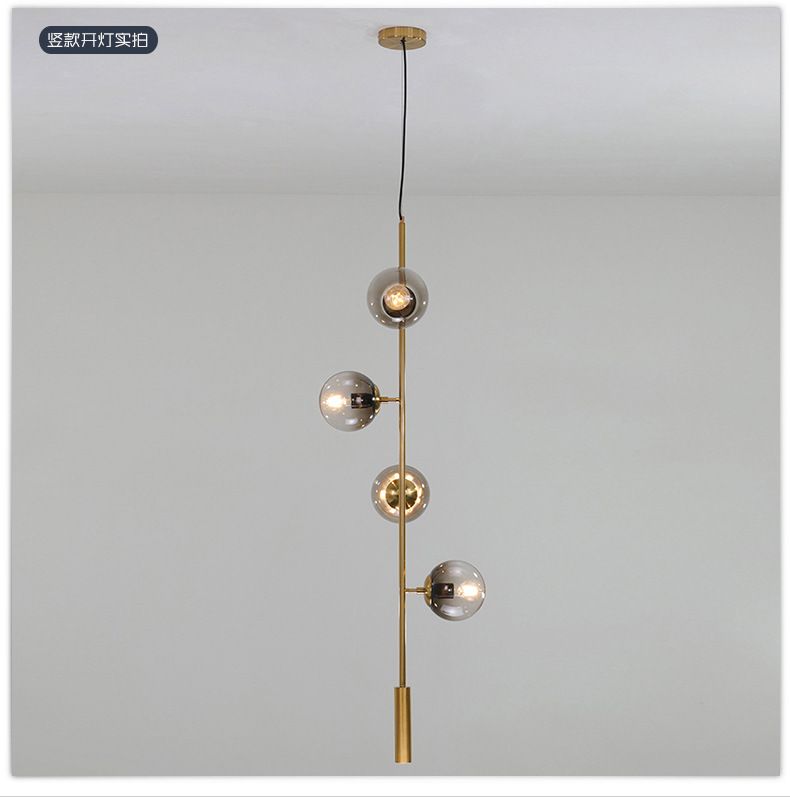 Nordic restaurant lighting fixtures, modern and simple long strips, creative and personalized living room, commercial dining table, magic bean bar counter chandelier detail image 8