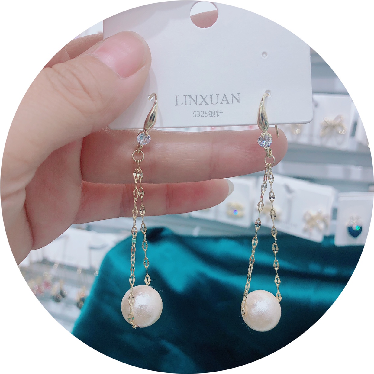 朱砂串/表白/无骨耳环/滴油花简约/水晶元宝产品图