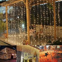 LED彩灯闪灯串灯3.5米96灯冰条灯婚庆舞台布置背景窗帘星星装饰灯