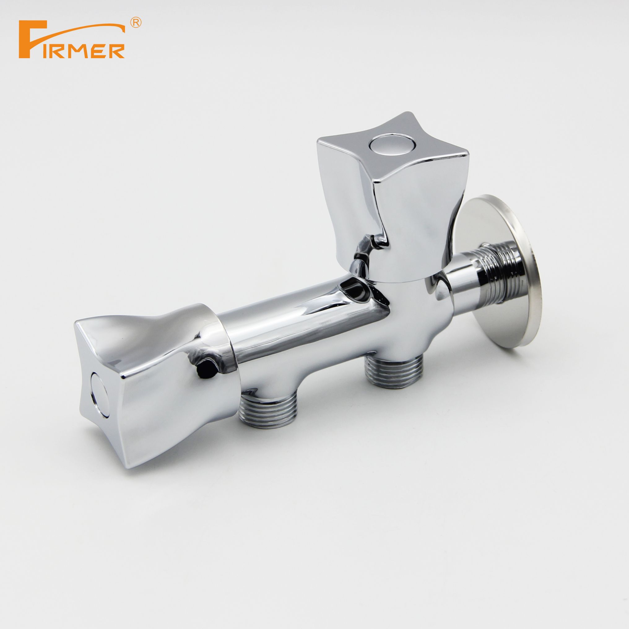Irinor FIRMER copper slow opening double Angle valve triangle valve toilet purifier one in two out double outlet full figure