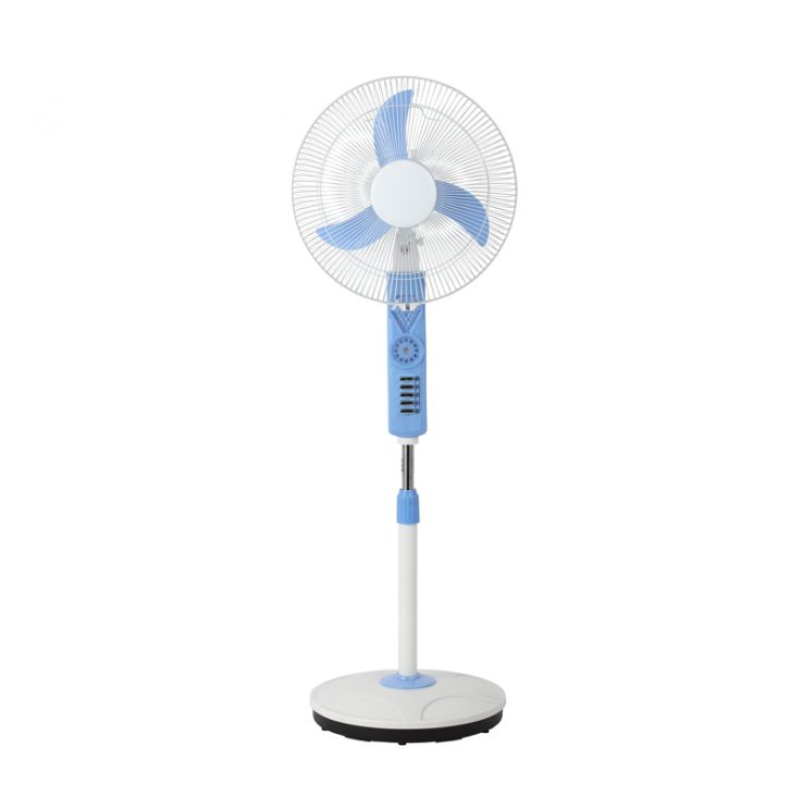 Solar DC floor fan 16 inch fan 12 volt with LED lamp charging fan full figure