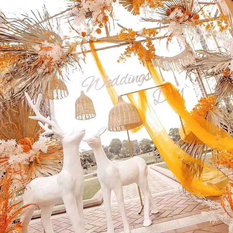 In 2020, Hongling Wedding Bamboo Woven Chandelier Set of Three pieces, outdoor stage ceiling background, welcome area decorative window display items Specification image