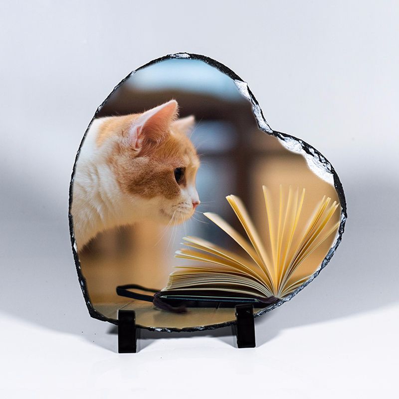 热转印石版画25*25CM 厂家直销  心形石版画