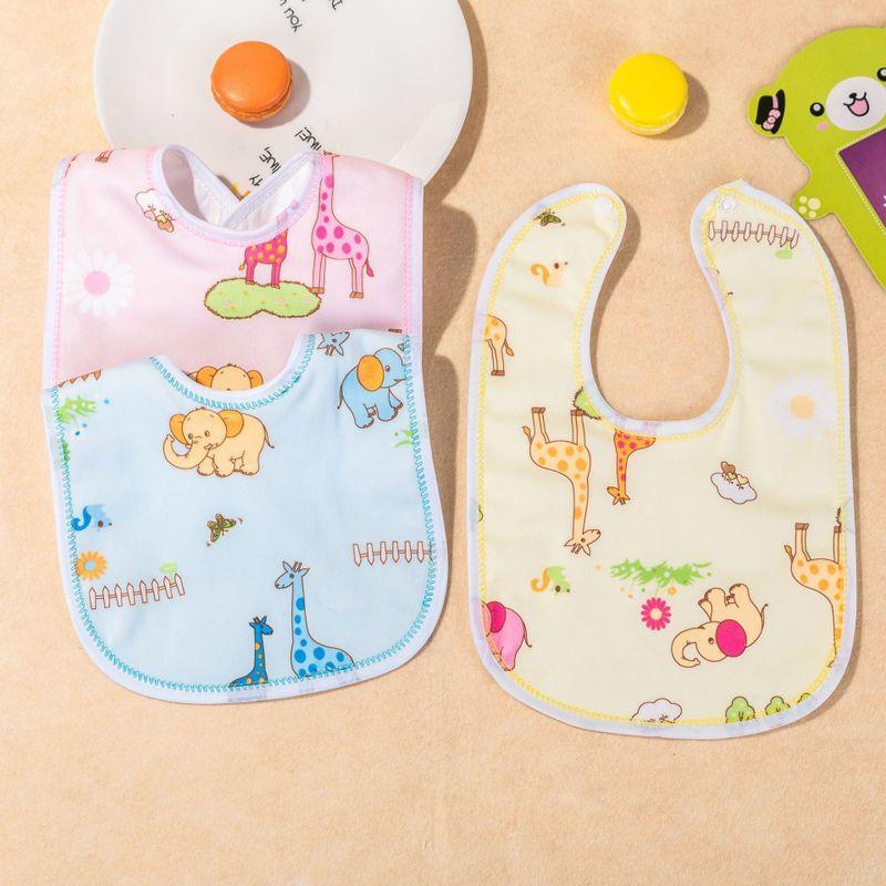 防水口水巾新生婴儿棉围嘴宝宝双层按扣围脖吃饭儿童围兜男女吸水详情图7