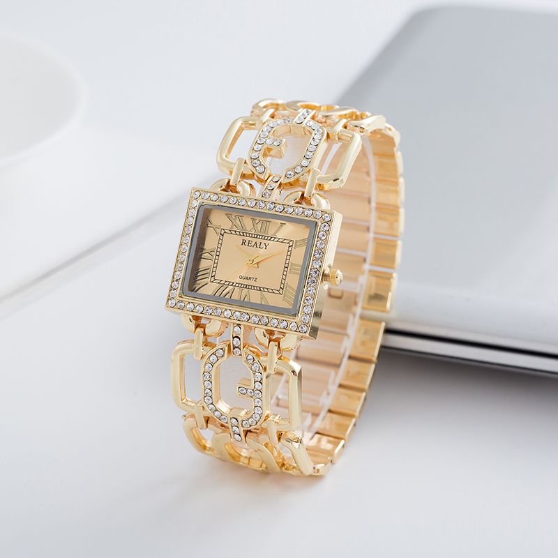 Grealy方形钻石手表时尚女士手表厂家直销低价库存手表详情图2