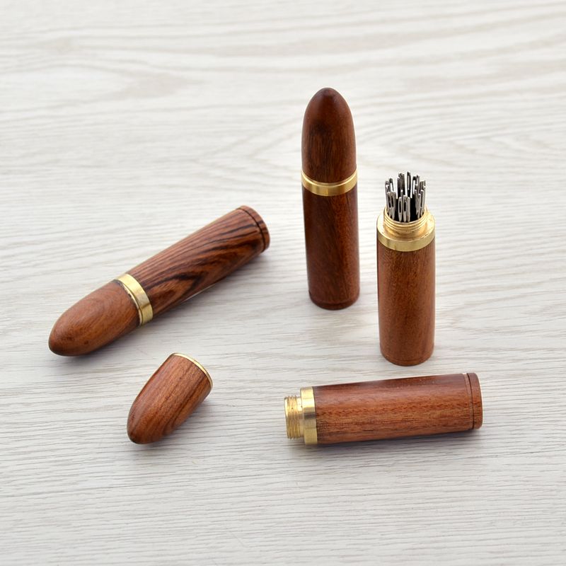JP innovative sandalwood needle holder for bullet shaped toothpick