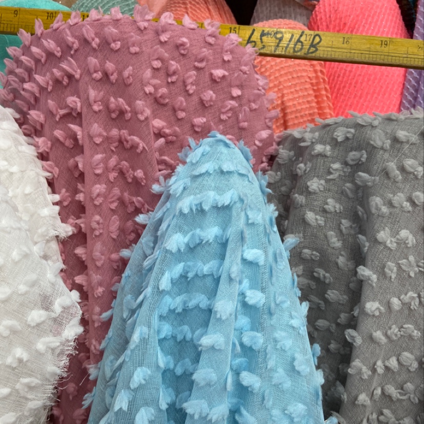 Azul imitación de cáñamo pequeña bola de pelo tela decorativa artesanía ropa accesorios tela