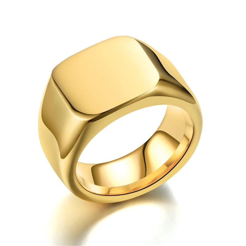 跨境爆款配饰品 欧美钛钢戒指男 复古不锈钢光素面戒指可定制LOGO细节图