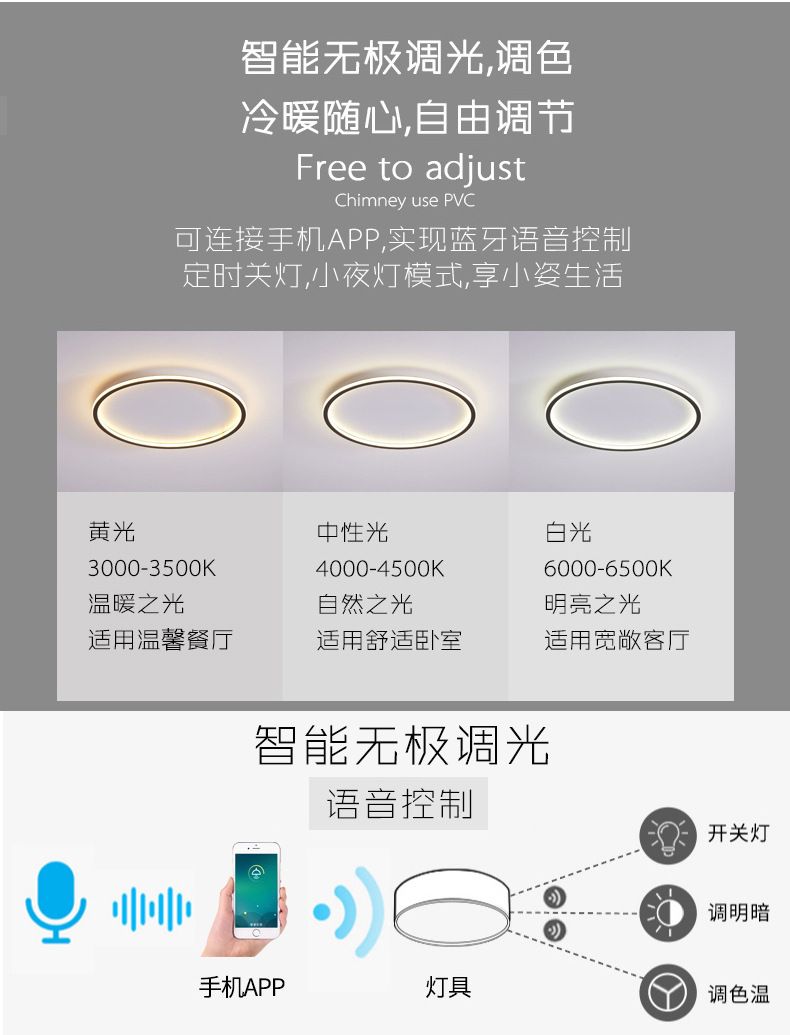 小米智能灯具米家APP灯现代简约超薄大气客厅灯主卧LED吸顶灯代发详情图5
