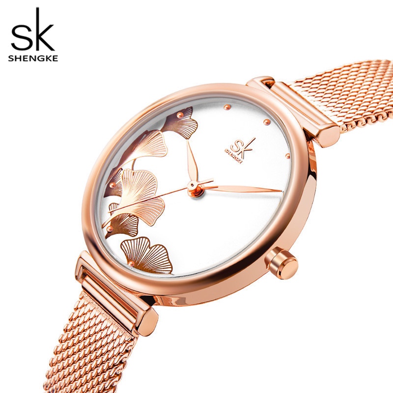 Shengke fashion waterproof ladies' stainless steel net with women's watch K139 thumbnail