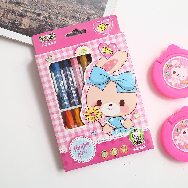 Manufacturers direct children's oil painting stick 18 color graffiti colorful washable hexagon crayon support custom thumbnail