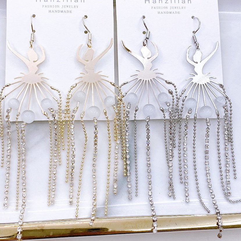 Exaggerated dancing girl earrings thumbnail