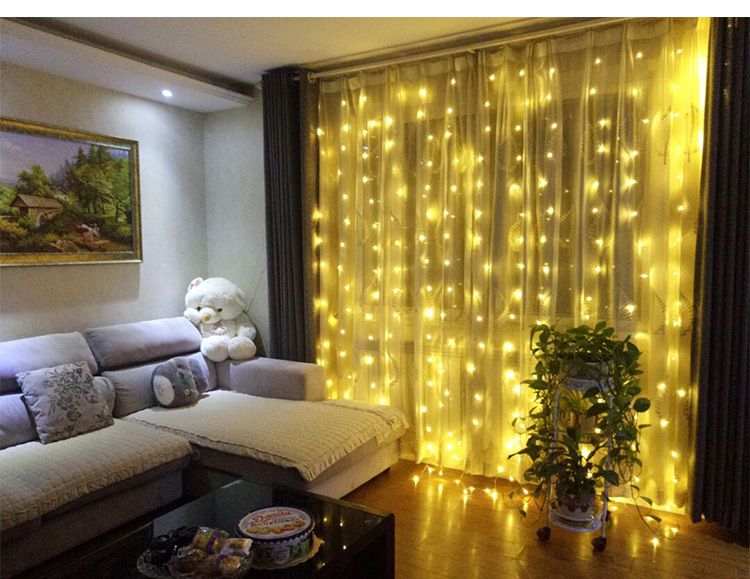 2020 Amazon USB remote Control 3*3 copper wire light string, ice strip curtain light, LED Christmas decorative light string, copper wire light detail image 7