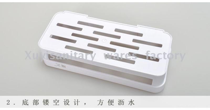 卫生间置物架免打孔 浴室收纳架 无痕 吸壁式挂钩 强力吸盘置物架详情图3