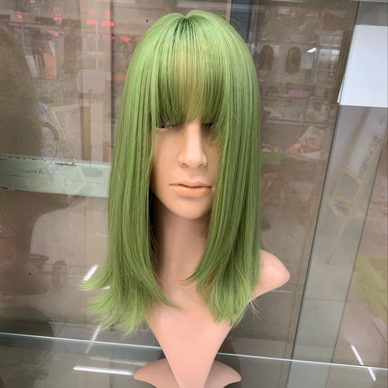 Rose net matte high-temperature silk wig, women's chemical fiber silk wig, head cover, adhesive paper net simulated scalp women's wig