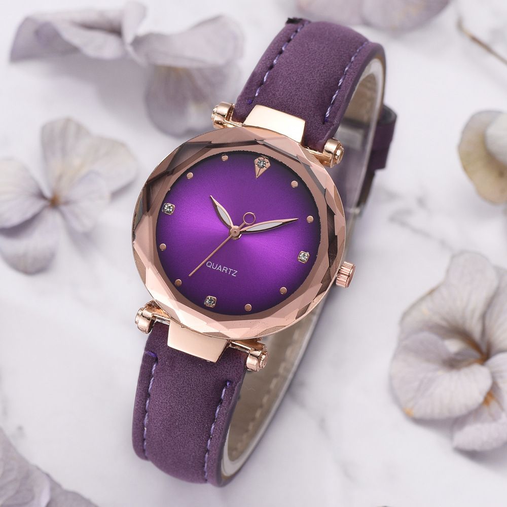 A new simple and casual ladies' watch, a diamond-encrusted leather strap quartz watch with elegant style, available on wechat Business AliExpress detail image 6