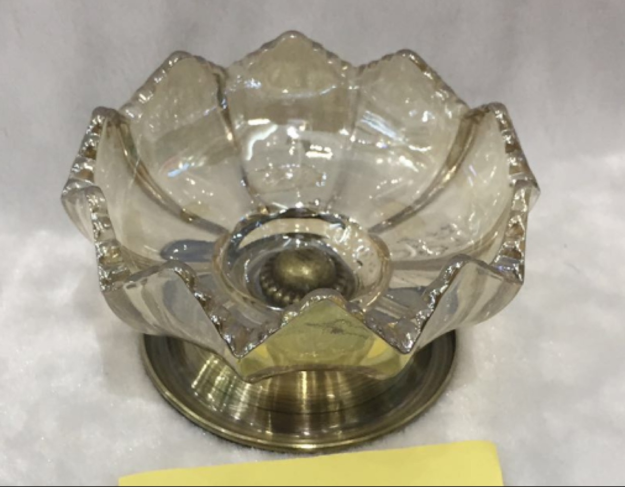 通宇312莲花小果盘欧式玻璃果盘带底座客厅家用糖果盘现代家居器皿装饰创意摆件小烟缸