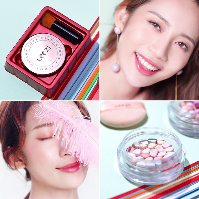 Leezi/ Liz 5321 Unreal color Meteor makeup powder ball waterproof without removing makeup matte concealer oil control powder cake details Picture
