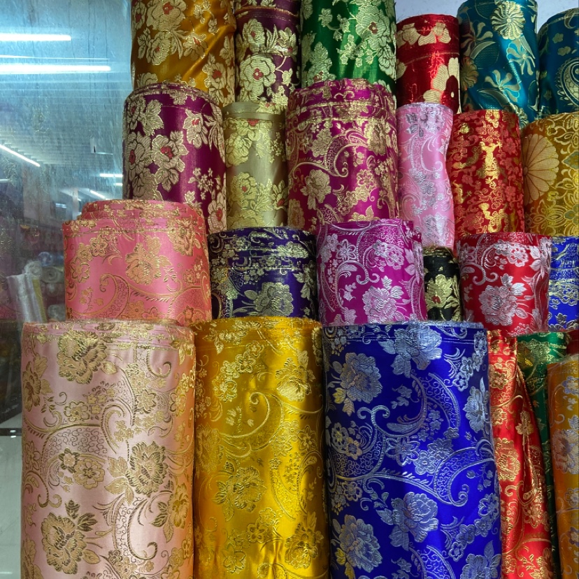 Pink fine leather brocade fabric craft decorative items, gift packaging fabric and clothing details Picture