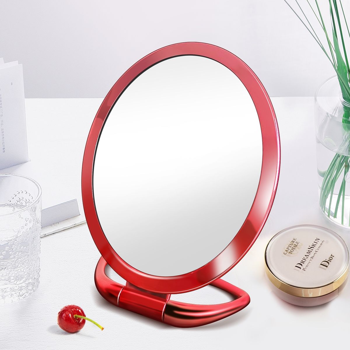 镜子/镜梳/化妆镜/小镜子/防碎镜子白底实物图