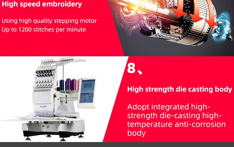 Fully automatic single-head computerized embroidery machine for flat embroidery, hat embroidery, ready-to-wear embroidery, private customization, commercial computerized embroidery detail image 8