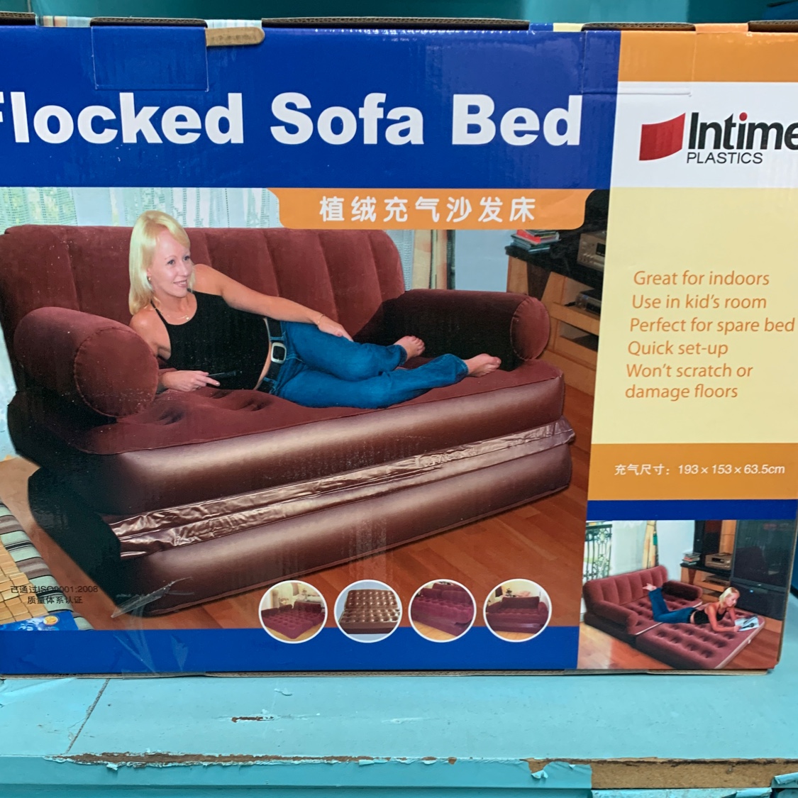 义乌好货 盈泰 厂家现货 植绒充气沙发床双单人床 家用懒人可折叠床垫-1001/1316详情图2