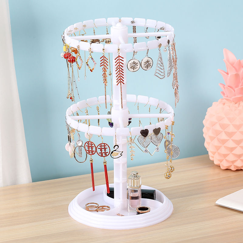 Multi-layer rotating earring storage rack, women's earrings display rack, organizing bracelets, necklaces, small accessories rack, hair band jewelry plate details Picture