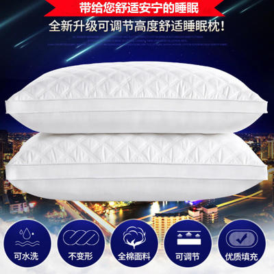 Five-star hotel pillow core, all-cotton quilted three-dimensional feather velvet pillow, household neck protection pillow factory direct sales and wholesale