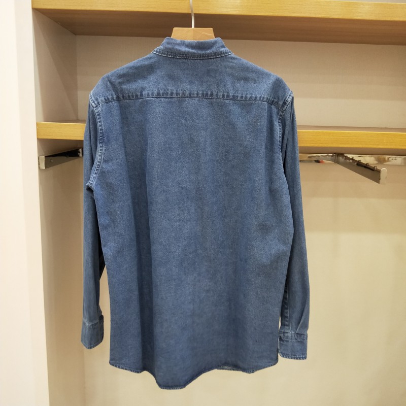 European and American Clothing God Men's Washed long-sleeved denim Shirt 419016 Application Scenario